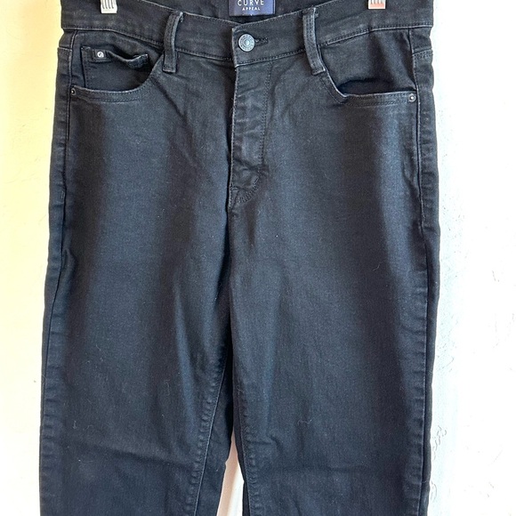 Curve Appeal Black Denim Comfy Stretchy Straight Leg Jeans Sz 10/30 - Picture 3 of 9